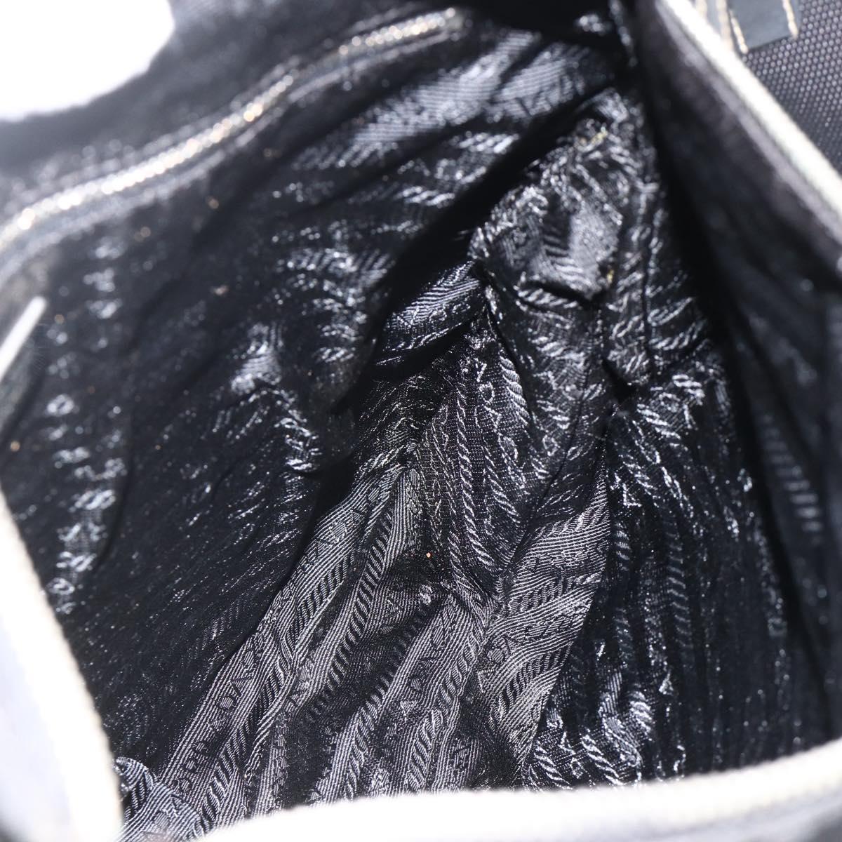 PRADA Shoulder Bag Nylon Black Silver Auth ka3541