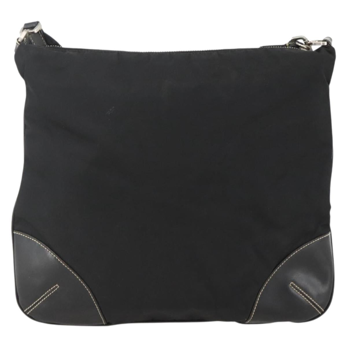 PRADA Shoulder Bag Nylon Black Silver Auth ka3541