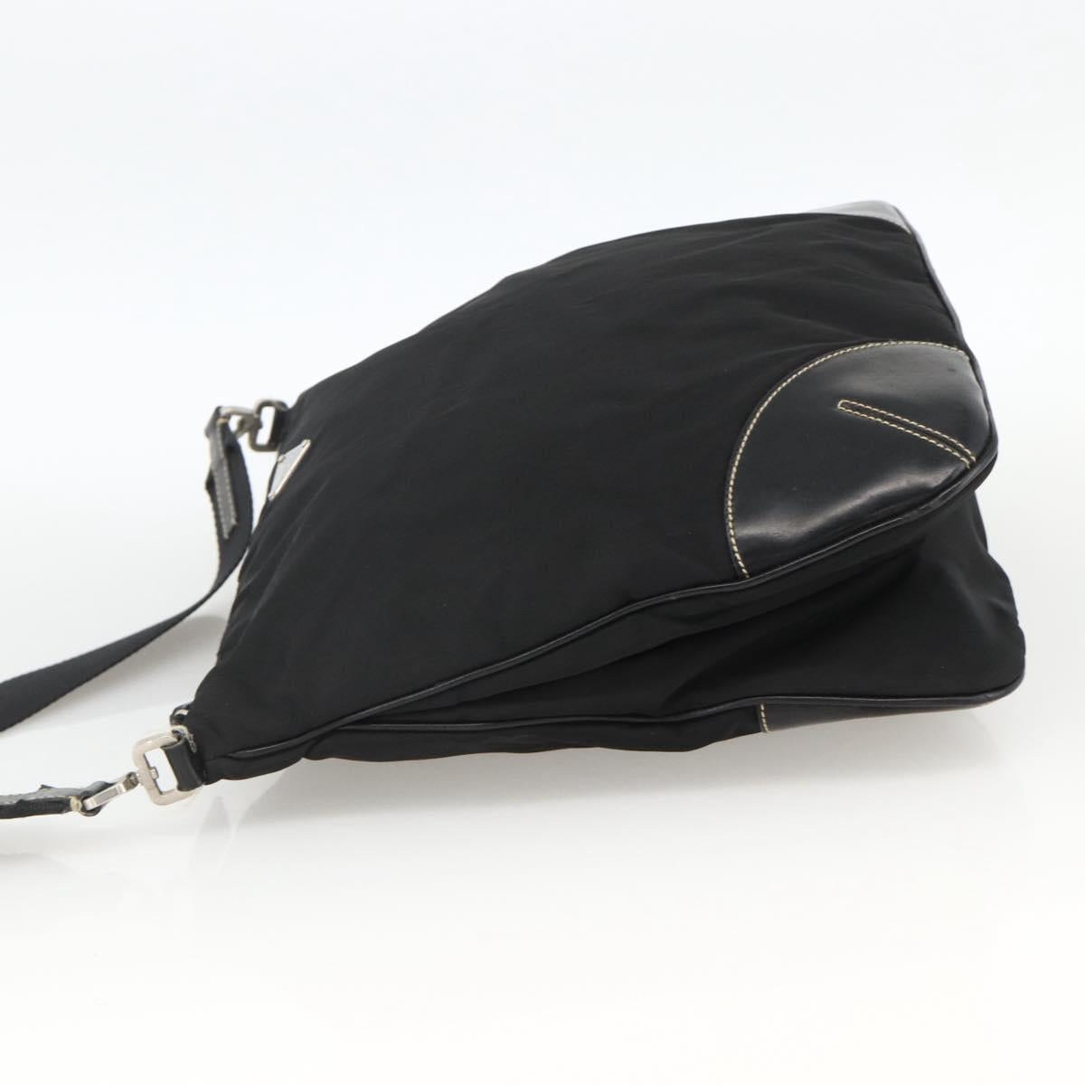 PRADA Shoulder Bag Nylon Black Silver Auth ka3541