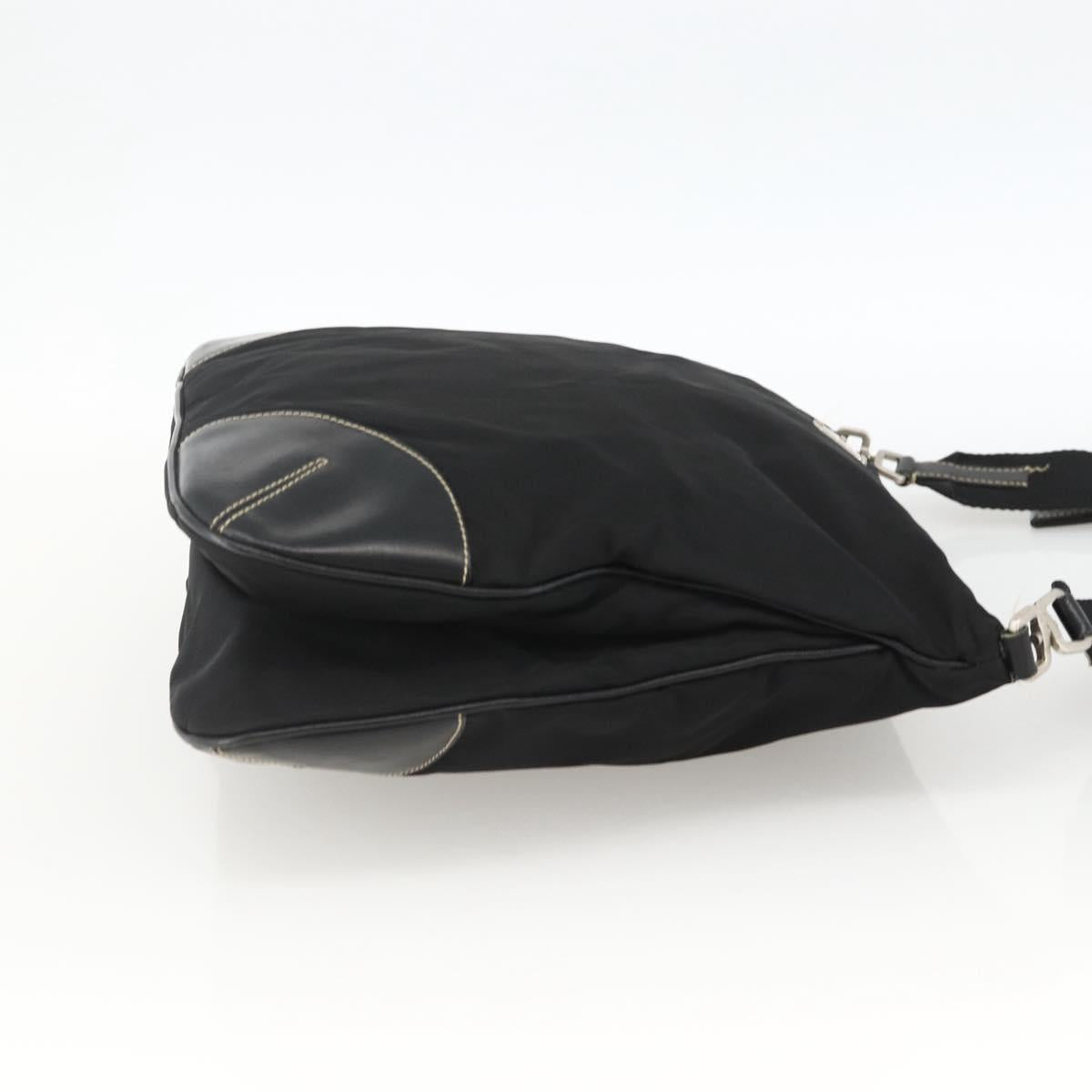 PRADA Shoulder Bag Nylon Black Silver Auth ka3541