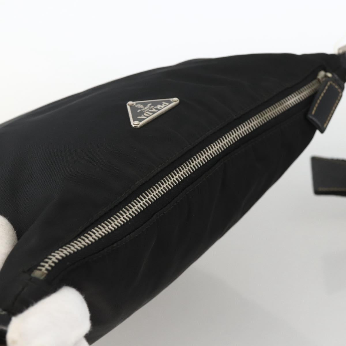 PRADA Shoulder Bag Nylon Black Silver Auth ka3541