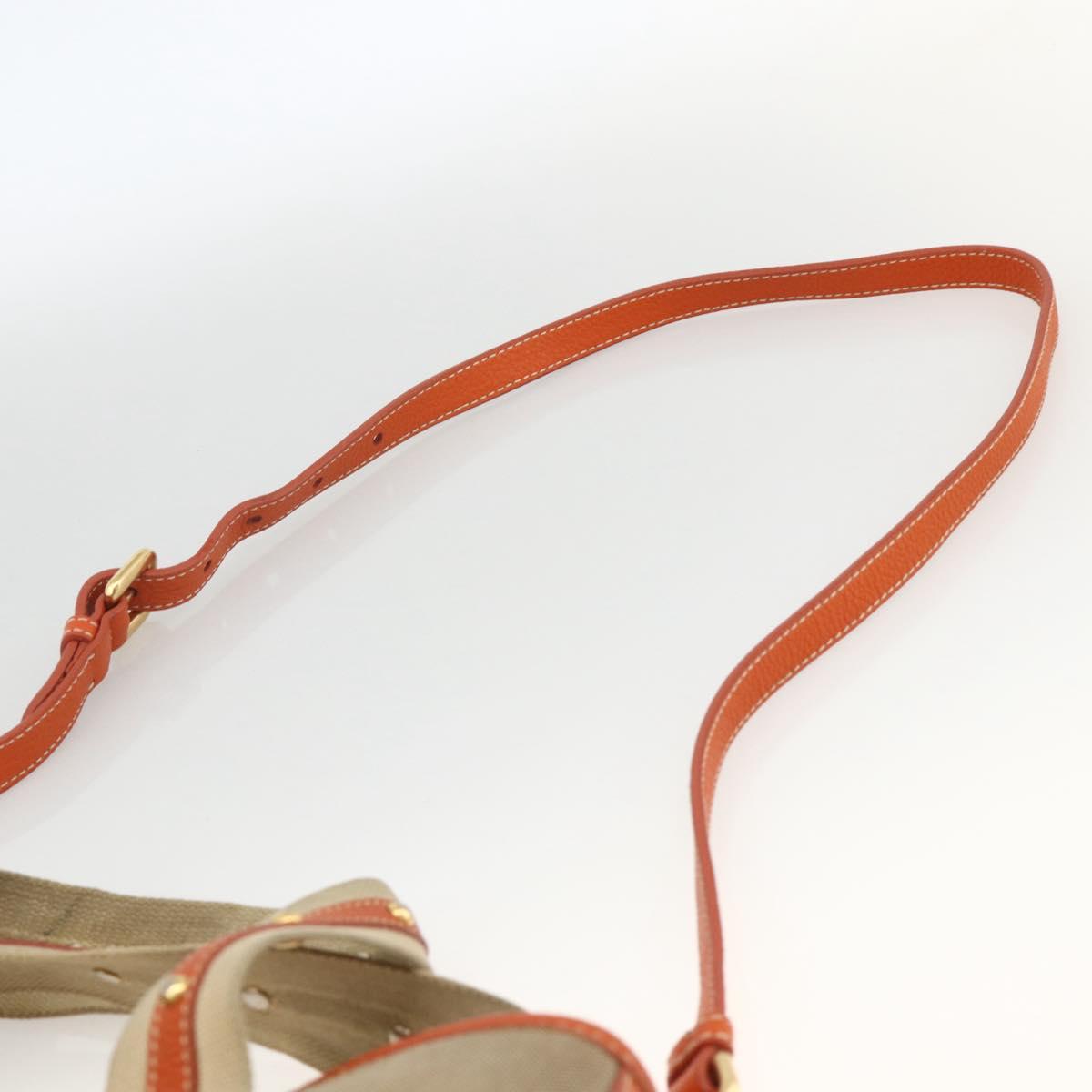 PRADA Hand Bag Logo jacquard 2way Beige Gold Auth ka3542