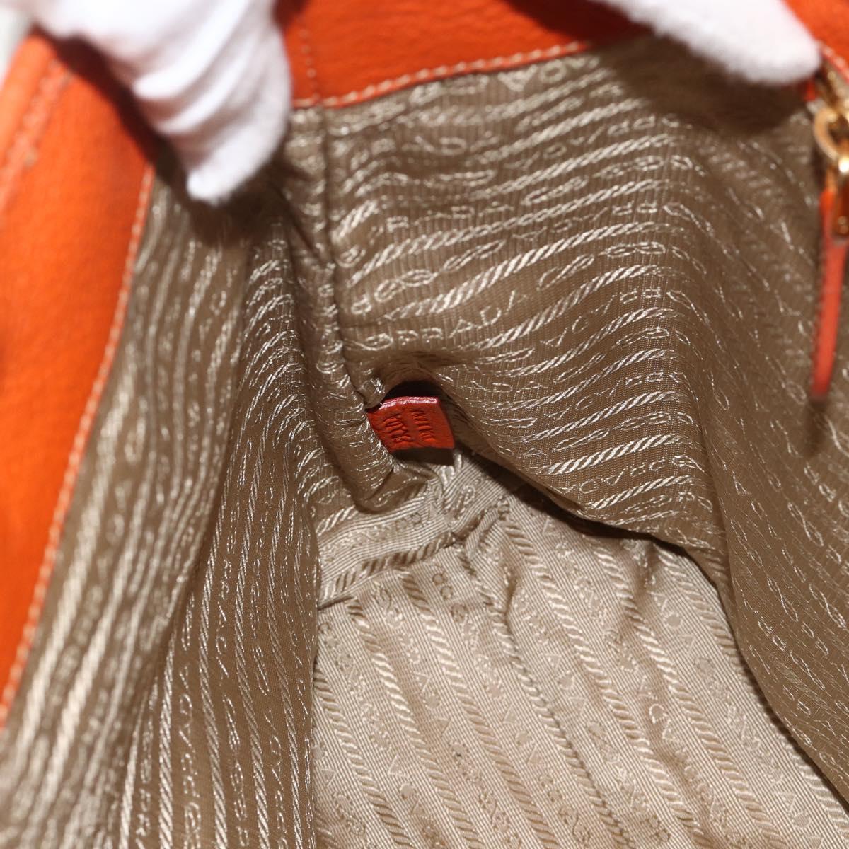 PRADA Hand Bag Logo jacquard 2way Beige Gold Auth ka3542