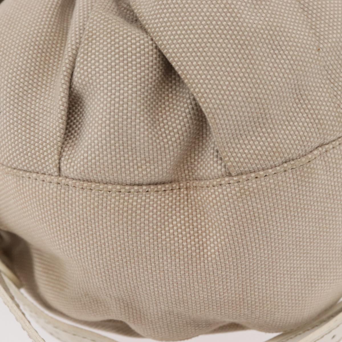 FENDI Shoulder Bag Canvas Leather Beige Gold Auth ka3548