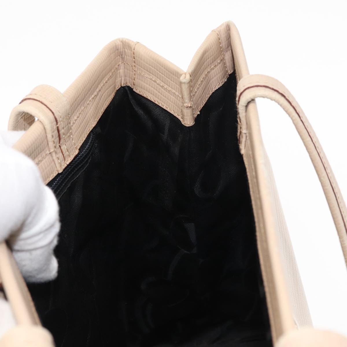 Salvatore Ferragamo Shoulder Bag Leather Beige Gold Auth ka355