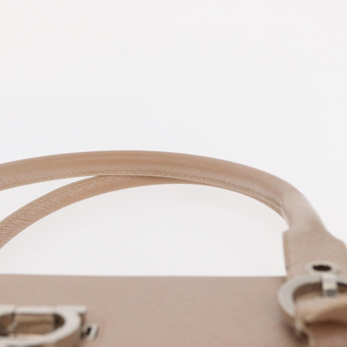 Salvatore Ferragamo Gancini Shoulder Bag Leather Pink Silver Auth ka356