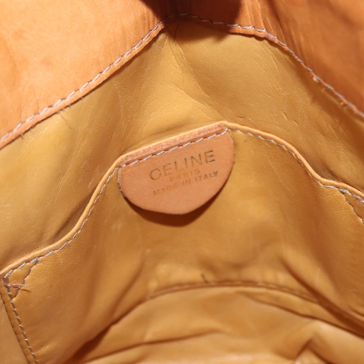CELINE Macadam Canvas Shoulder Bag PVC Leather Brown Gold Auth ka3561