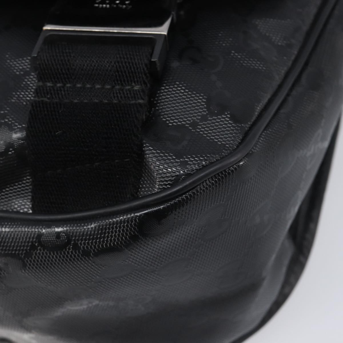 GUCCI GG Implementation Shoulder Bag PVC Black Silver 201732 Auth ka3564