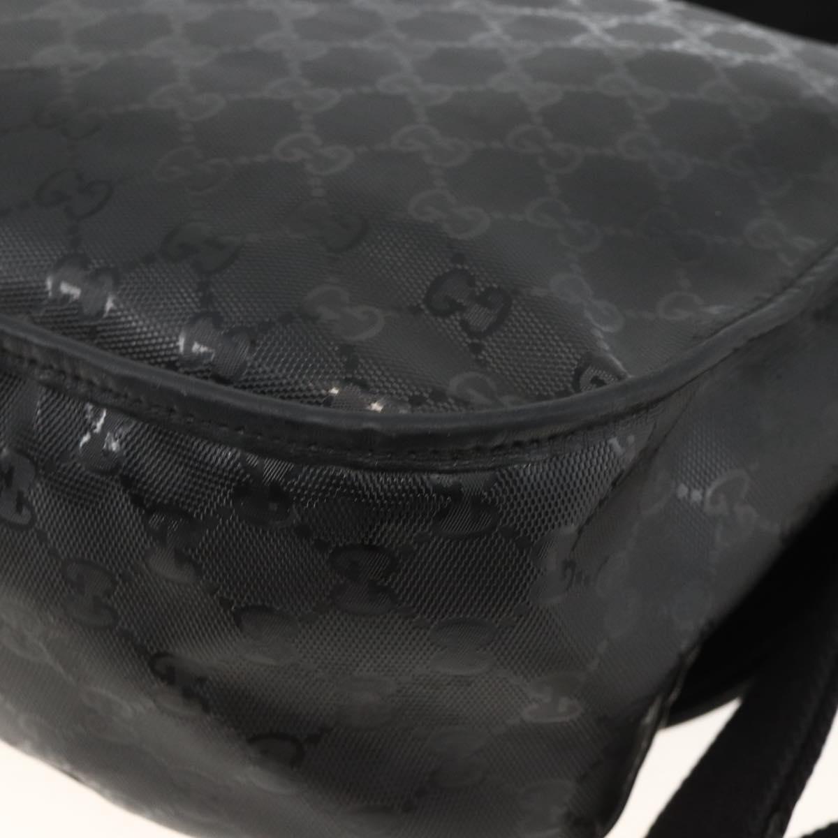 GUCCI GG Implementation Shoulder Bag PVC Black Silver 201732 Auth ka3564