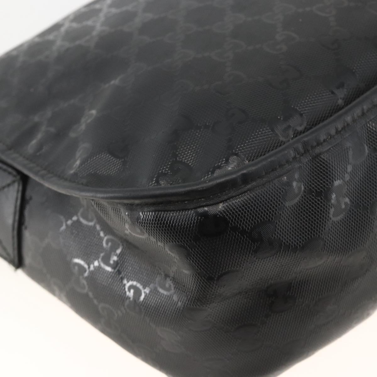 GUCCI GG Implementation Shoulder Bag PVC Black Silver 201732 Auth ka3564