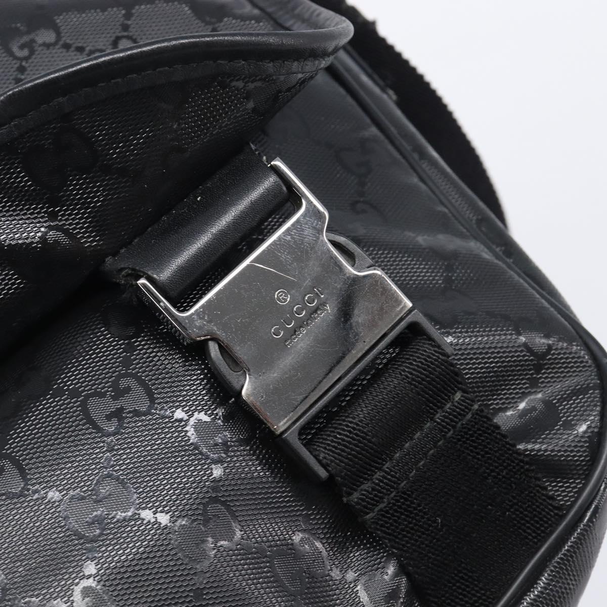 GUCCI GG Implementation Shoulder Bag PVC Black Silver 201732 Auth ka3564