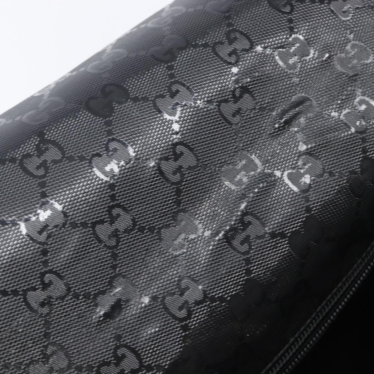 GUCCI GG Implementation Shoulder Bag PVC Black Silver 201732 Auth ka3564