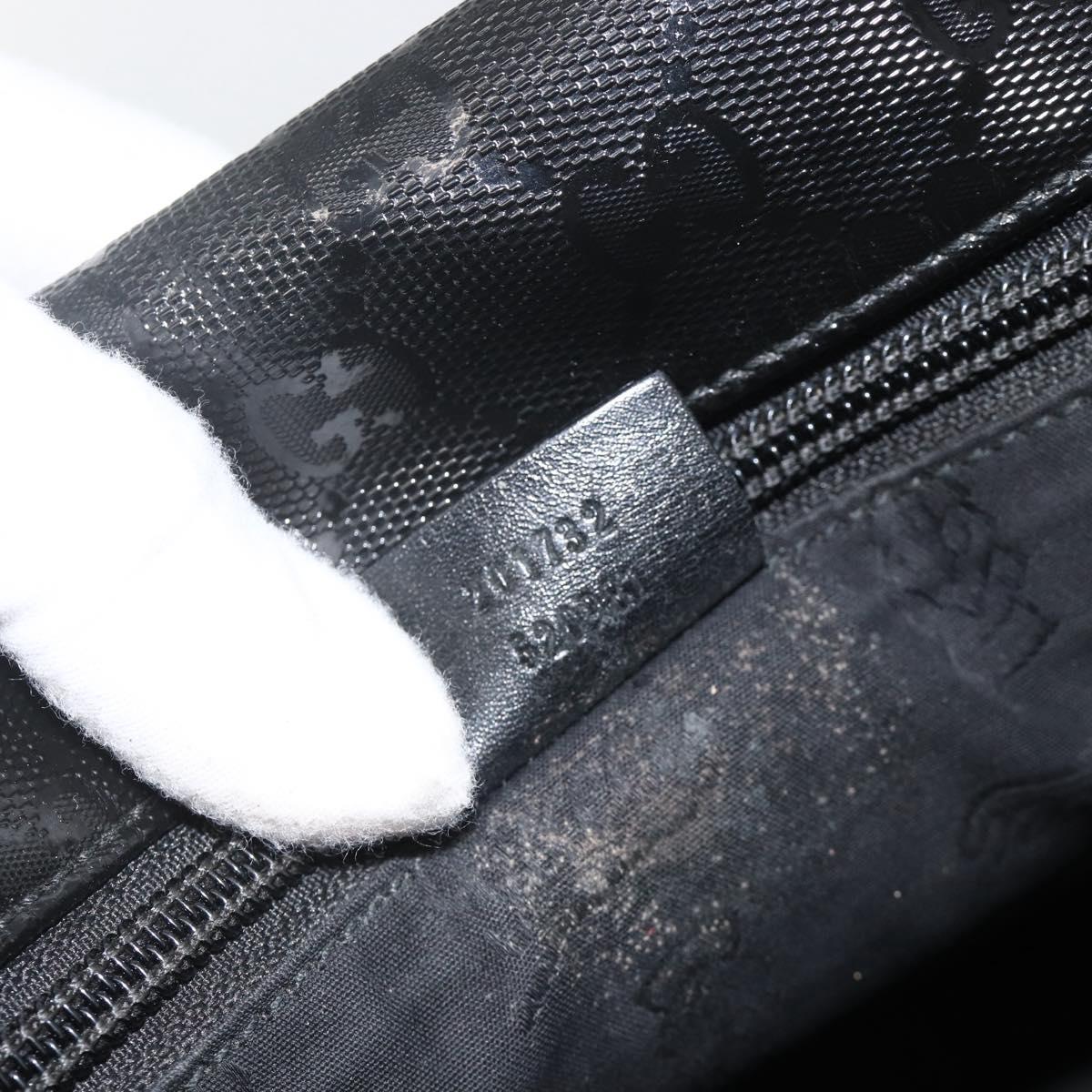 GUCCI GG Implementation Shoulder Bag PVC Black Silver 201732 Auth ka3564
