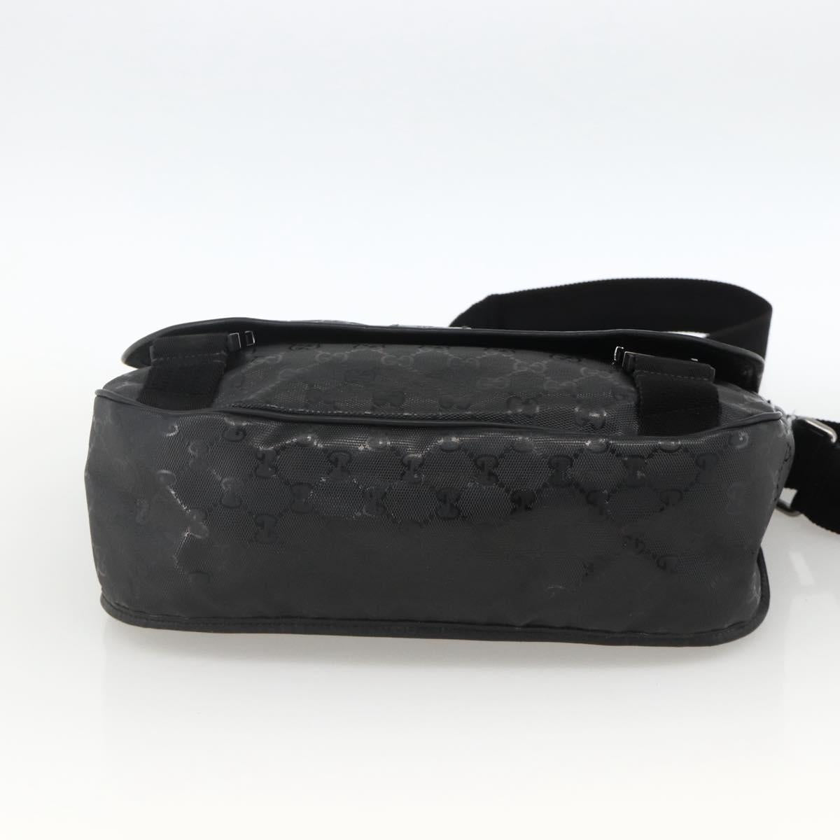 GUCCI GG Implementation Shoulder Bag PVC Black Silver 201732 Auth ka3564
