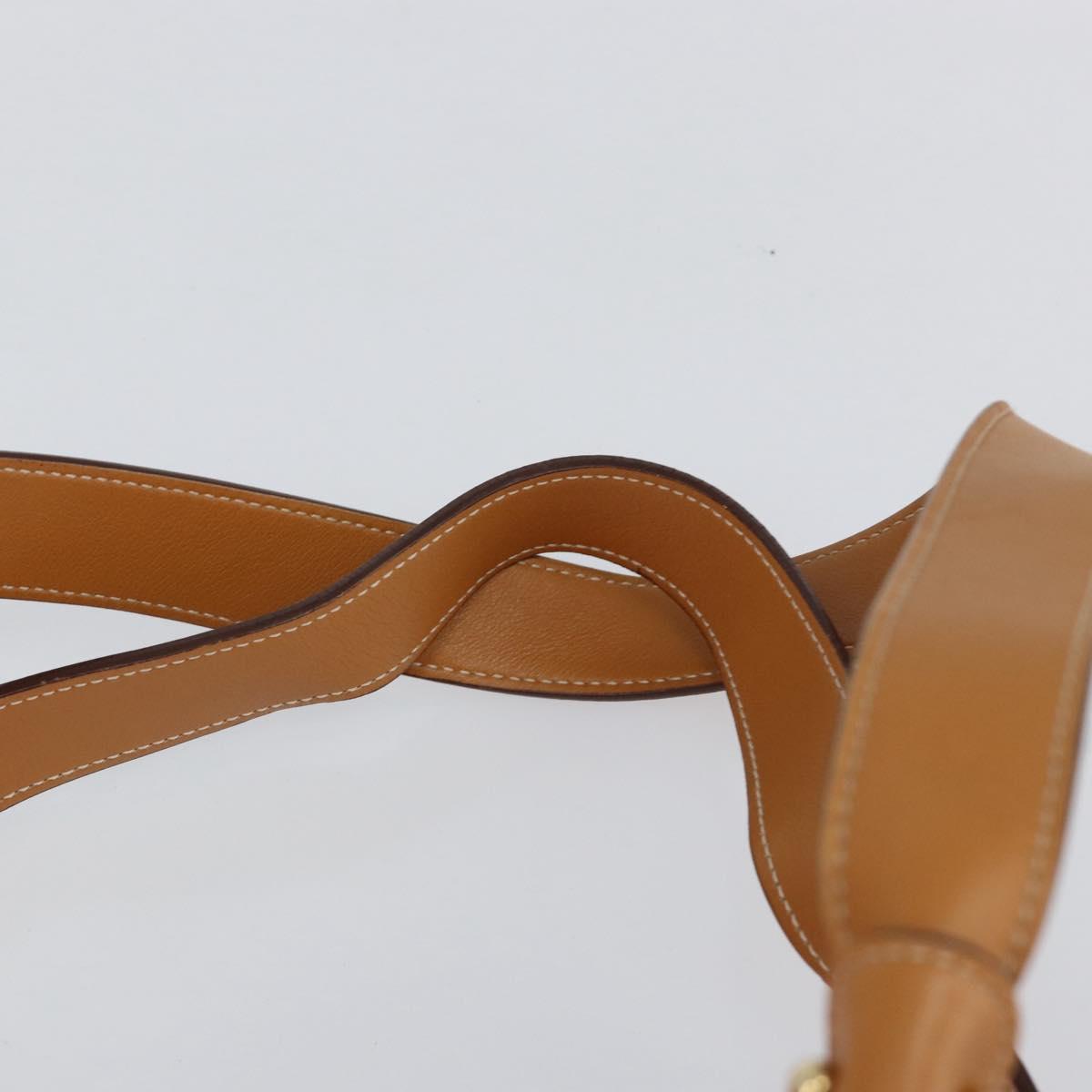 Salvatore Ferragamo Gancini Shoulder Bag PVC Leather Orange Gold Auth ka357