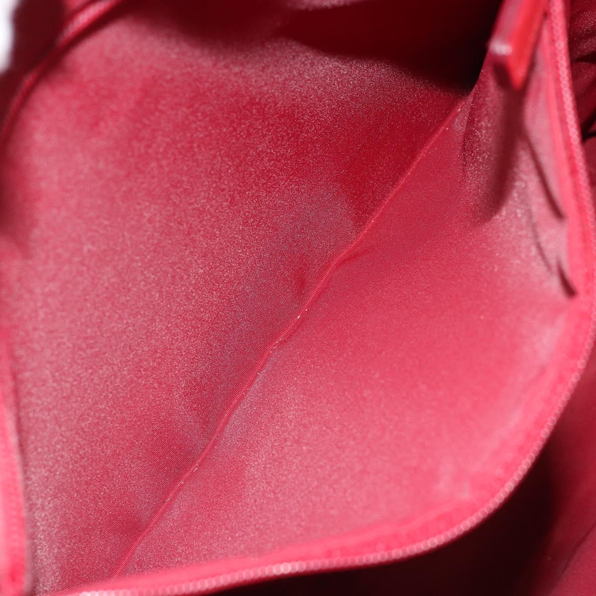 Christian Dior Trotter Canvas Tote Bag Red Silver Auth ka3572