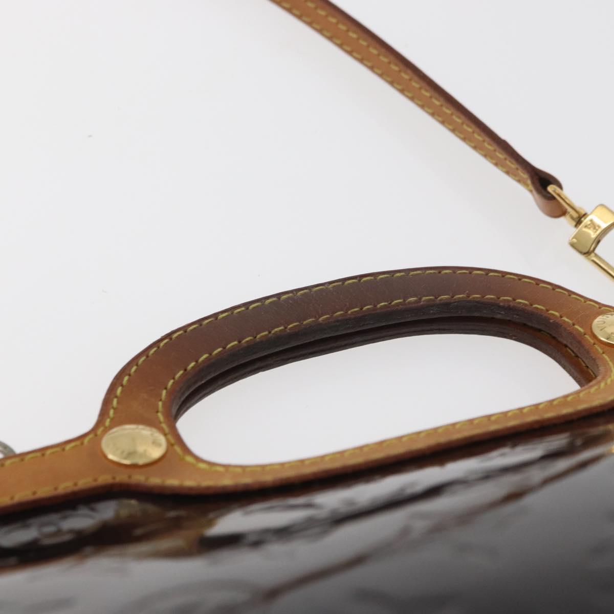 LOUIS VUITTON Monogram Vernis Roxbury Drive Hand Bag Amarante M91995 Auth ka3576