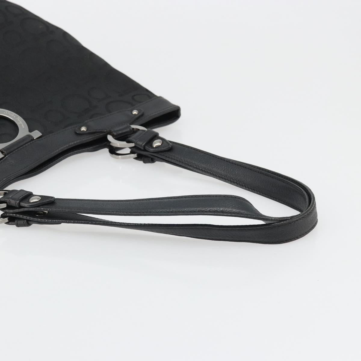 Salvatore Ferragamo Tote Bag Canvas Black Silver Auth ka3582