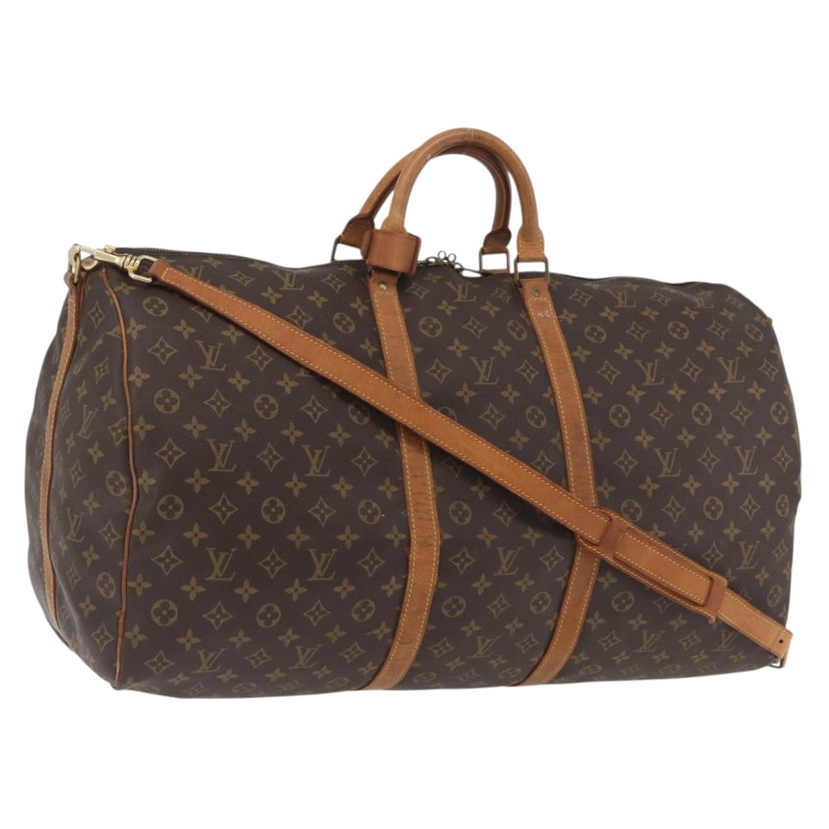 LOUIS VUITTON Monogram Keepall Bandouliere 60 Boston Bag M41412 LV Auth ka3589