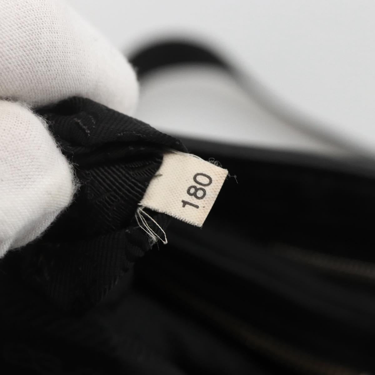 PRADA Shoulder Bag Leather Black Silver Auth ka3596A