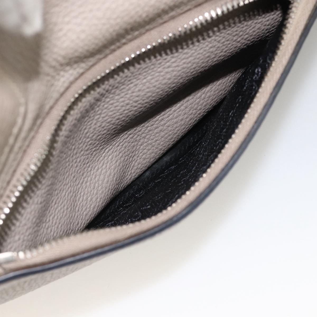 PRADA Tote Bag Leather Gray Silver Auth ka3597