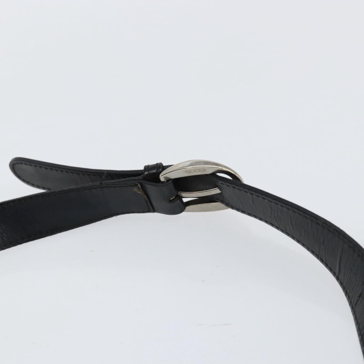 GUCCI Bamboo Shoulder Bag Nylon Black Silver 003 2113 0036 Auth ka360