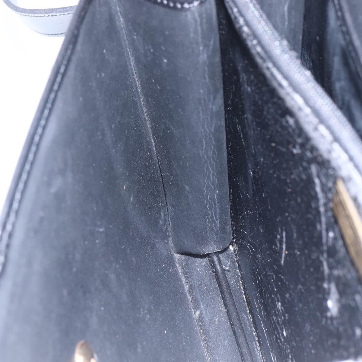 Christian Dior Honeycomb Canvas Shoulder Bag PVC Black Gold Auth ka361