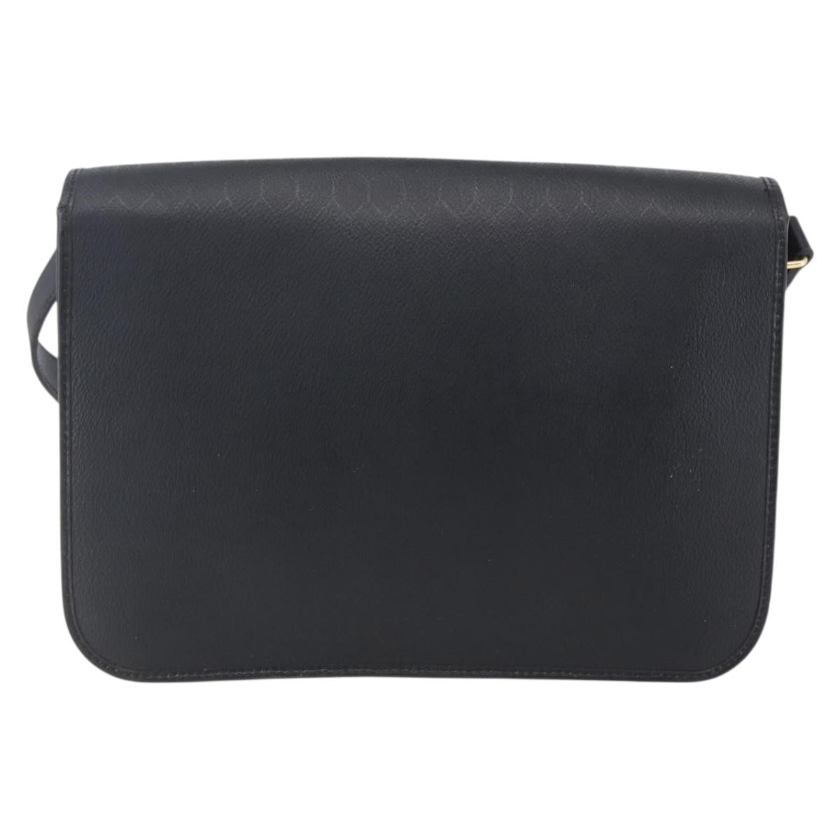 Christian Dior Honeycomb Canvas Shoulder Bag PVC Black Gold Auth ka361