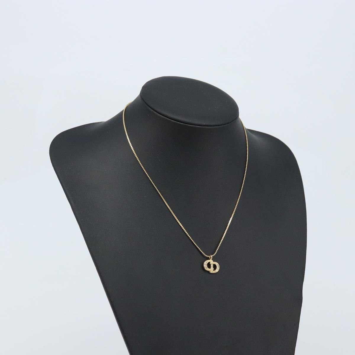 Christian Dior Necklace metal Gold Tone Auth ka3612A