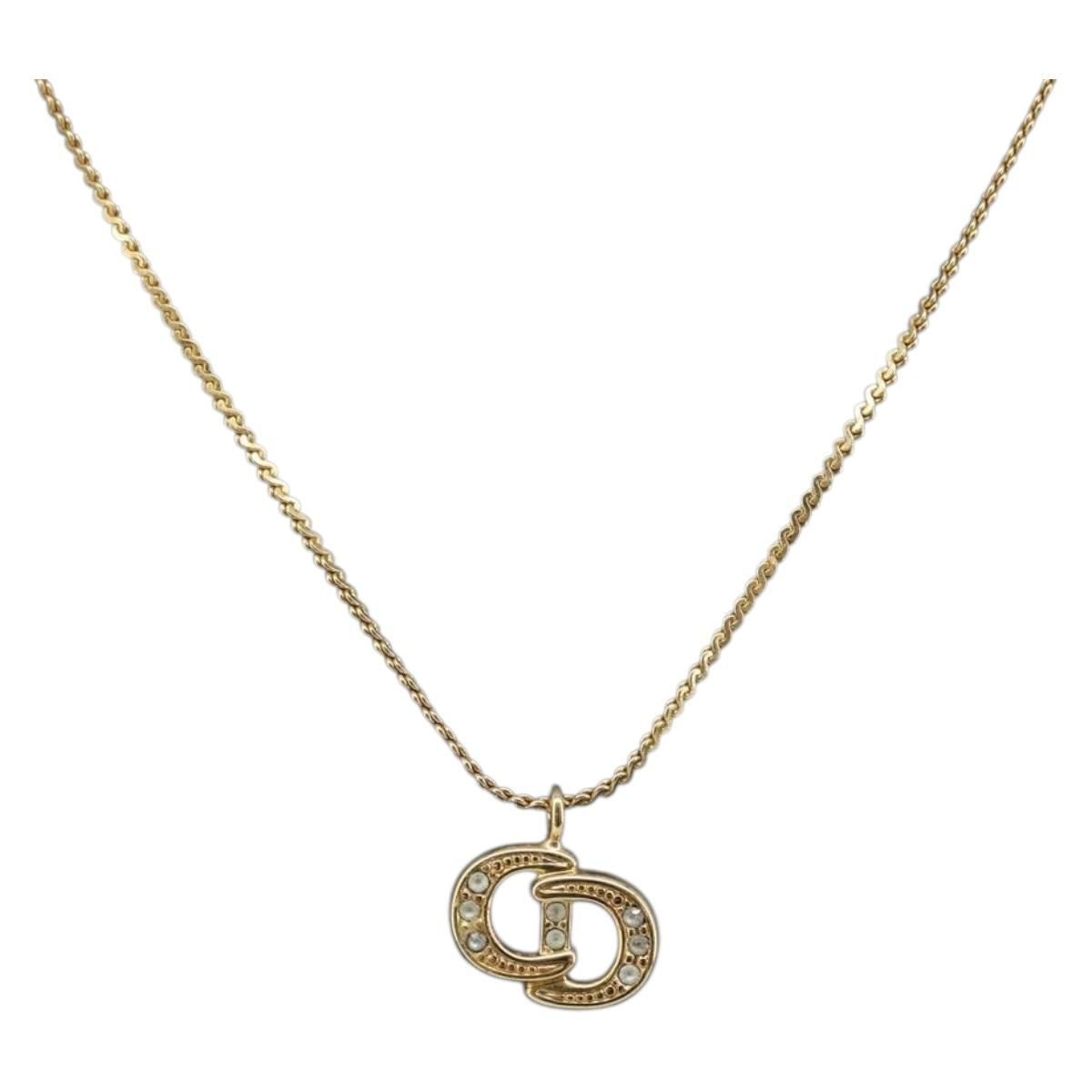 Christian Dior Necklace metal Gold Tone Auth ka3612A