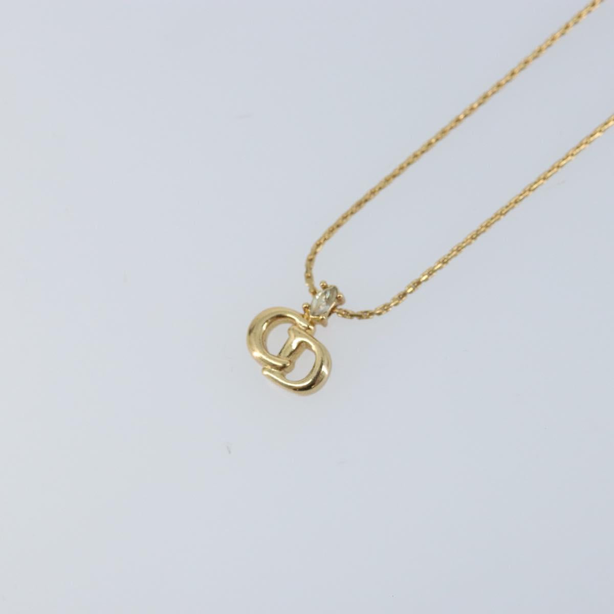 Christian Dior Necklace metal Gold Tone Auth ka3615A