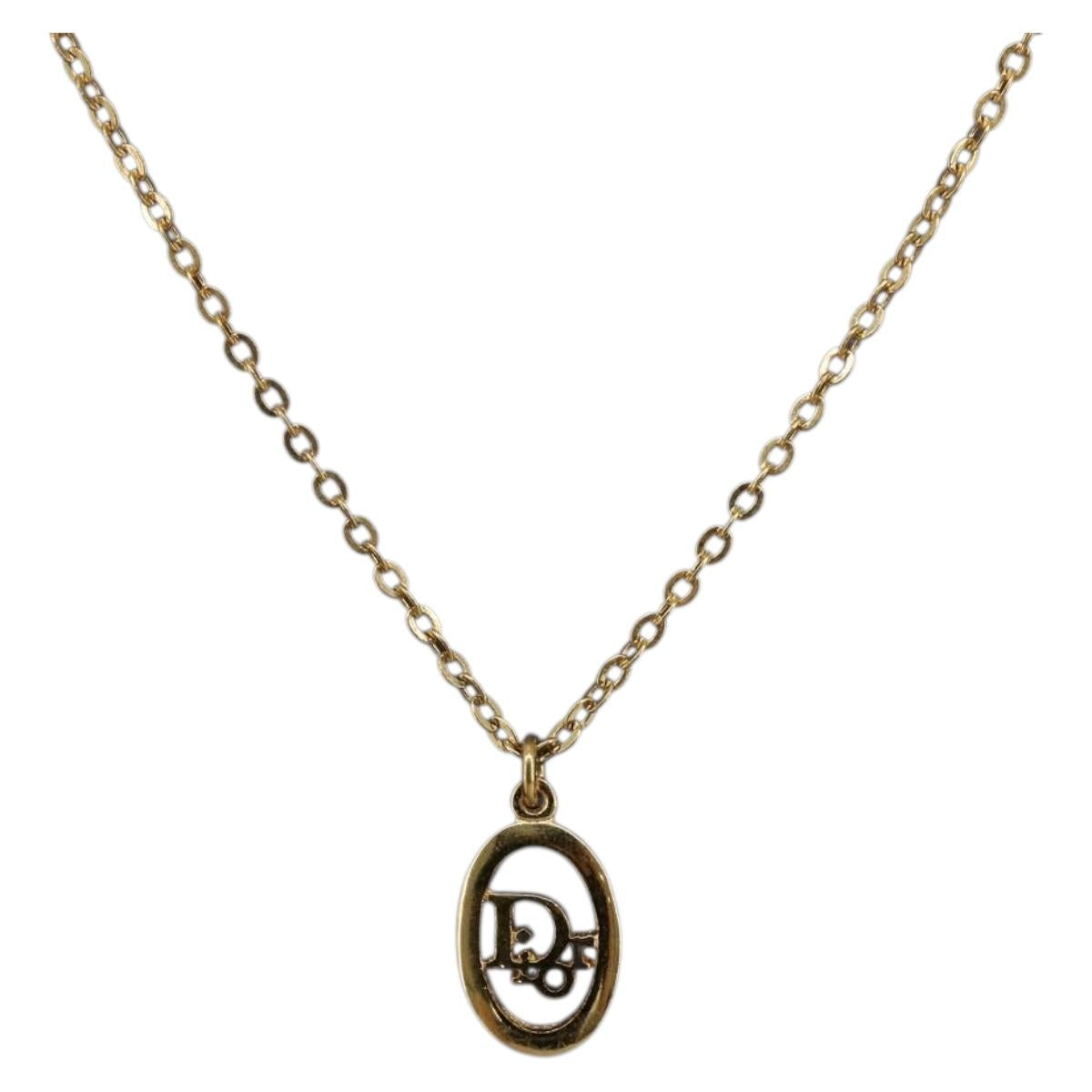 Christian Dior Necklace metal Gold Tone Auth ka3616