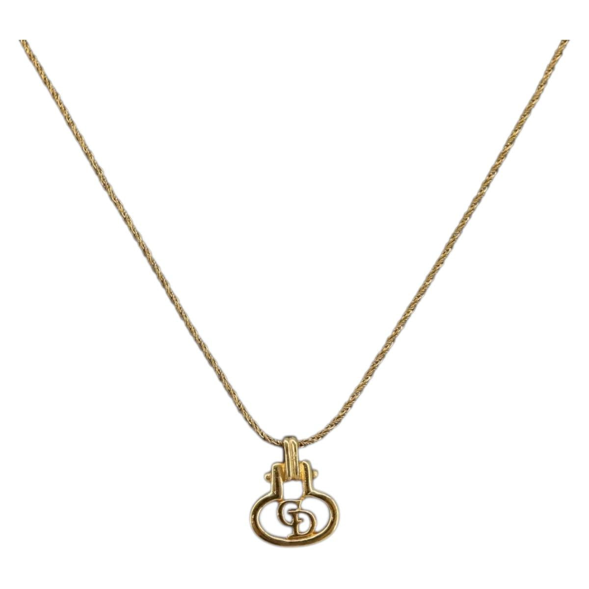 Christian Dior Necklace metal Gold Tone Auth ka3617