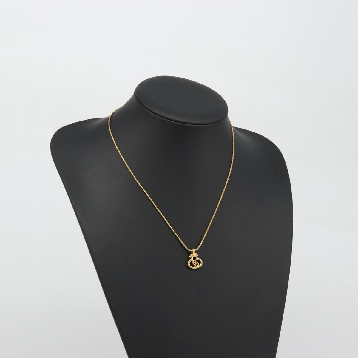 Christian Dior Necklace metal Gold Tone Auth ka3617