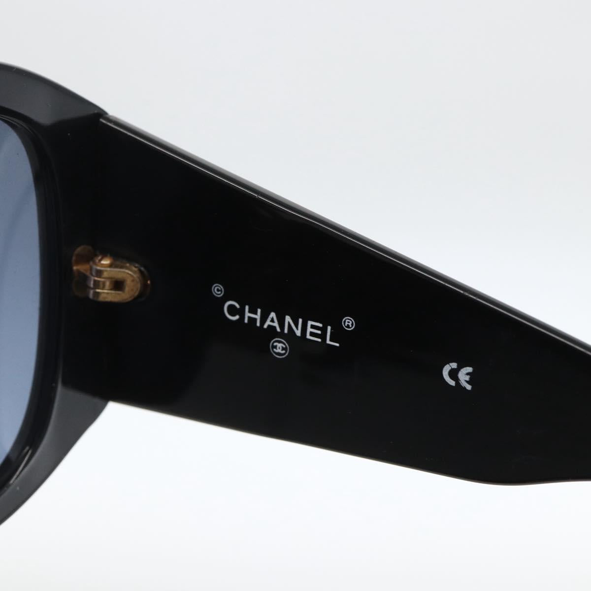 CHANEL Sunglasses plastic Black CC Auth ka3619
