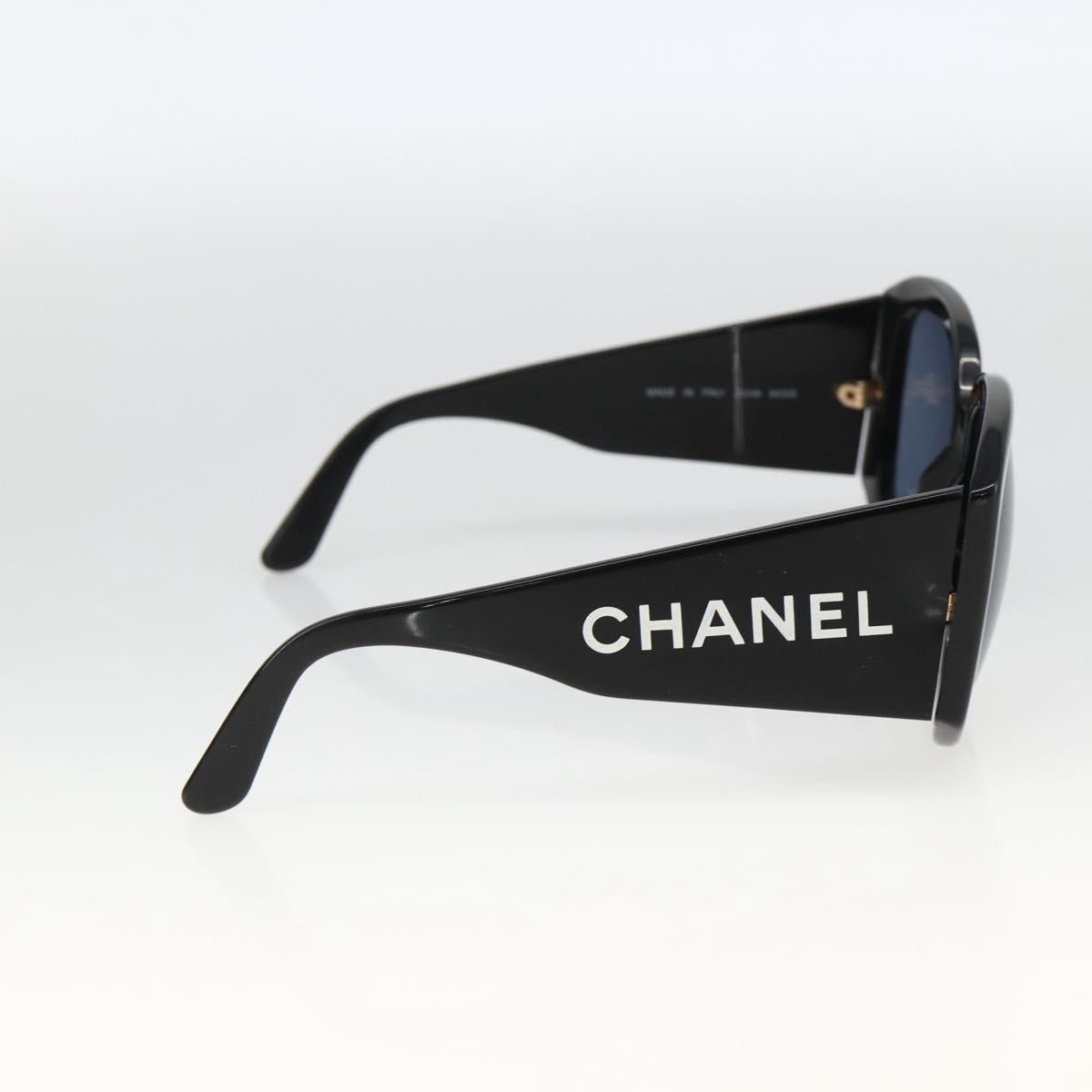CHANEL Sunglasses plastic Black CC Auth ka3619