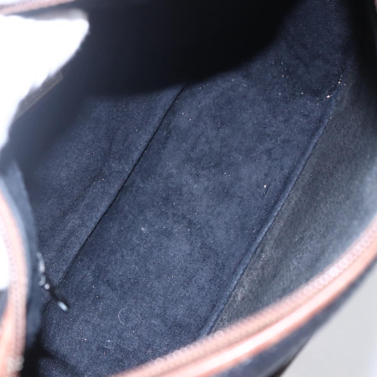 GUCCI Shoulder Bag Leather Black Gold Auth ka362