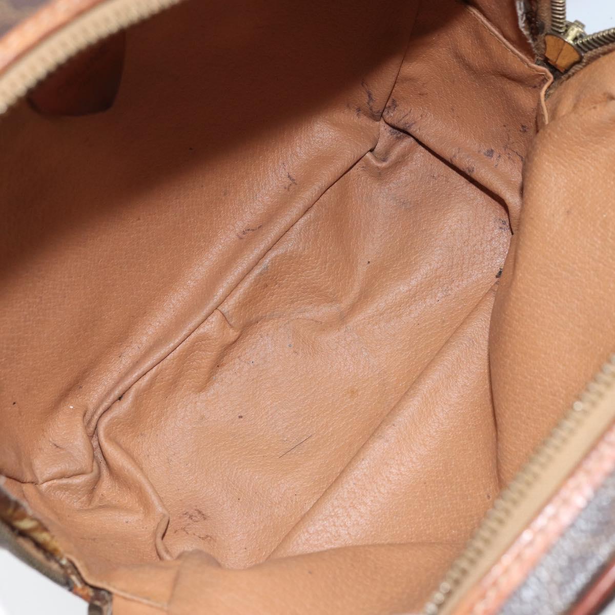 CELINE Macadam Canvas Shoulder Bag PVC Leather Brown Gold Auth ka3621