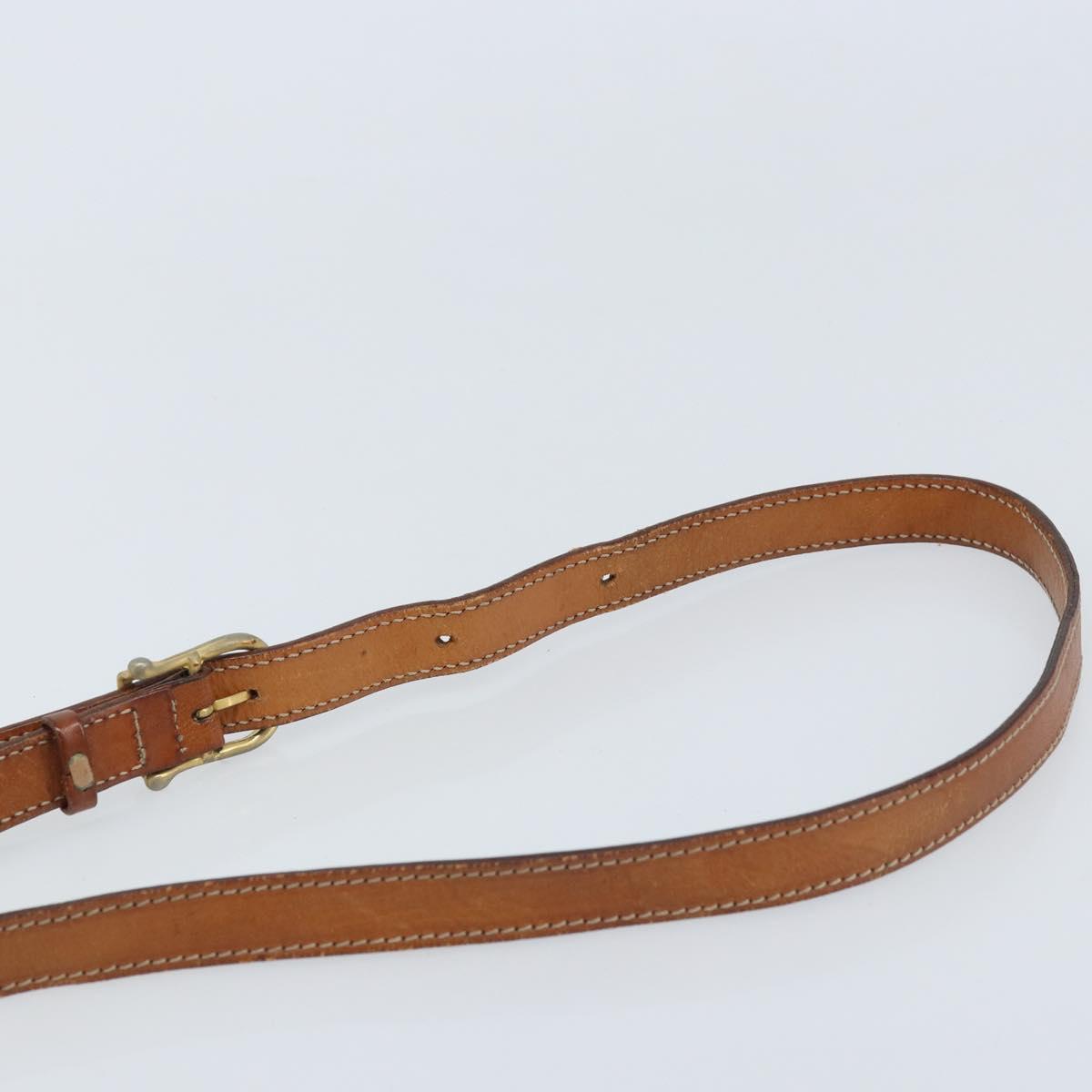 CELINE Macadam Canvas Shoulder Bag PVC Leather Brown Gold Auth ka3621