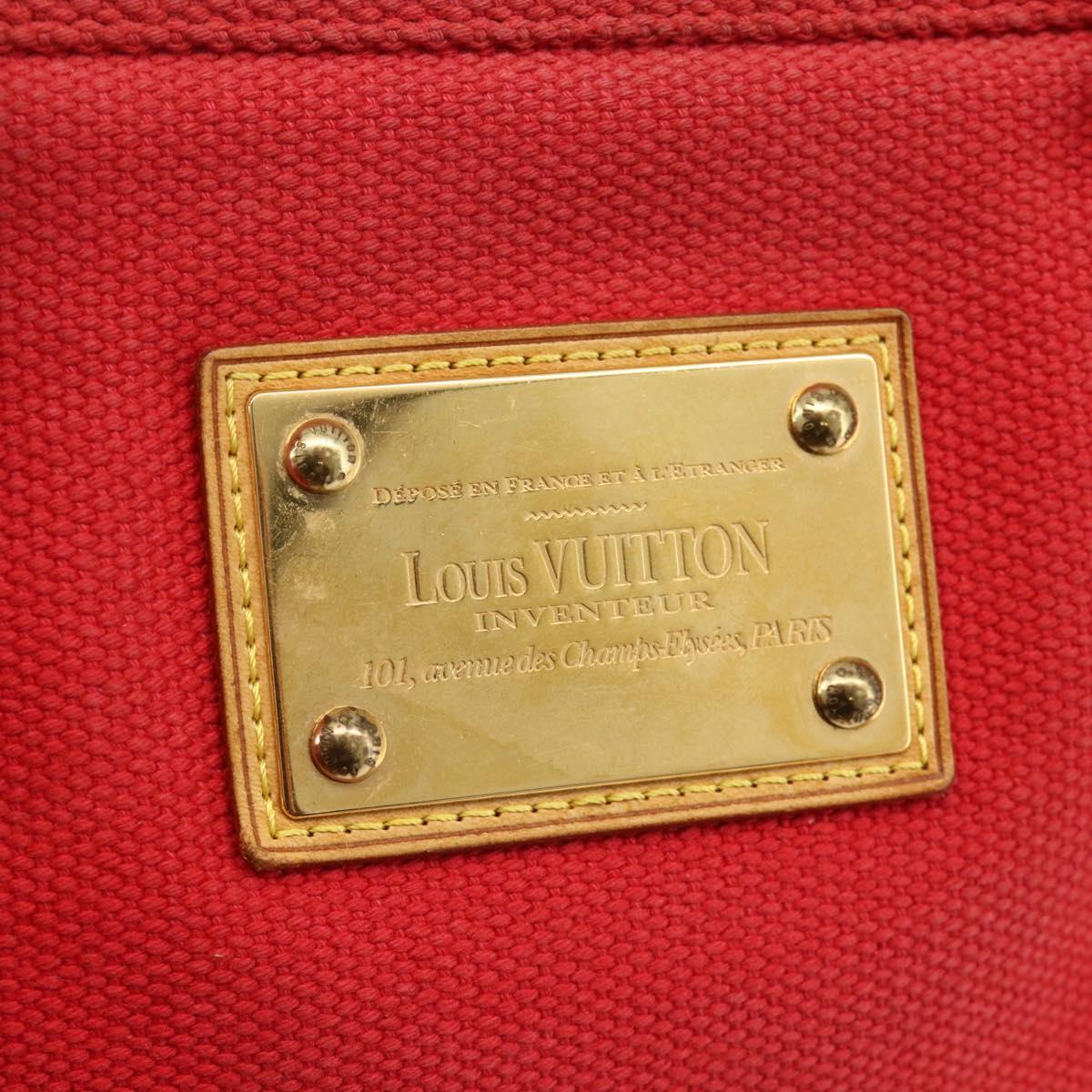 LOUIS VUITTON Antigua Cabas MM Tote Bag Red M40034 LV Auth ka3624