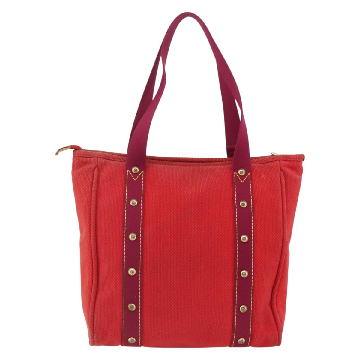 LOUIS VUITTON Antigua Cabas MM Tote Bag Red M40034 LV Auth ka3624