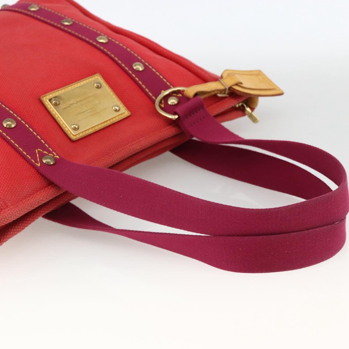 LOUIS VUITTON Antigua Cabas MM Tote Bag Red M40034 LV Auth ka3624