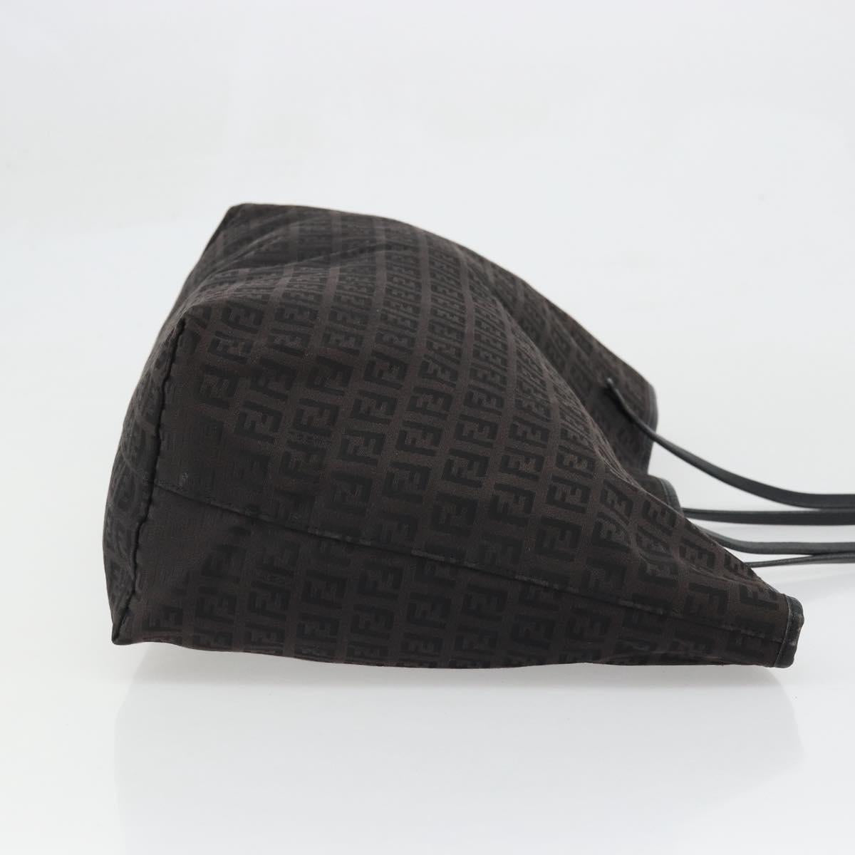 FENDI Zucchino Canvas Tote Bag Black Auth ka3627
