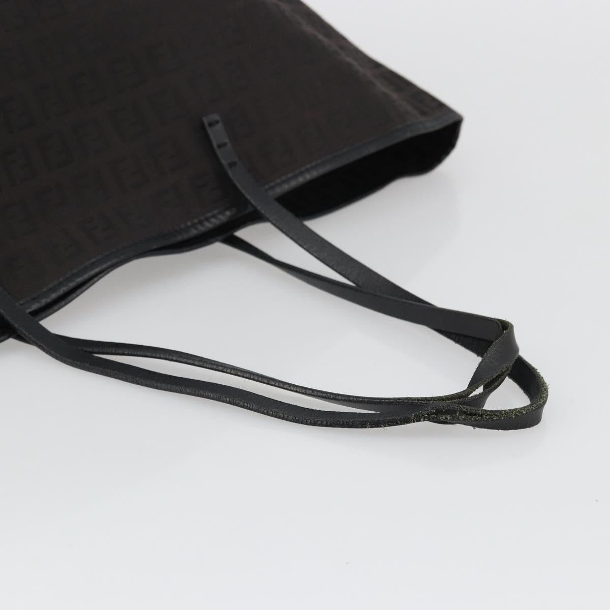 FENDI Zucchino Canvas Tote Bag Black Auth ka3627
