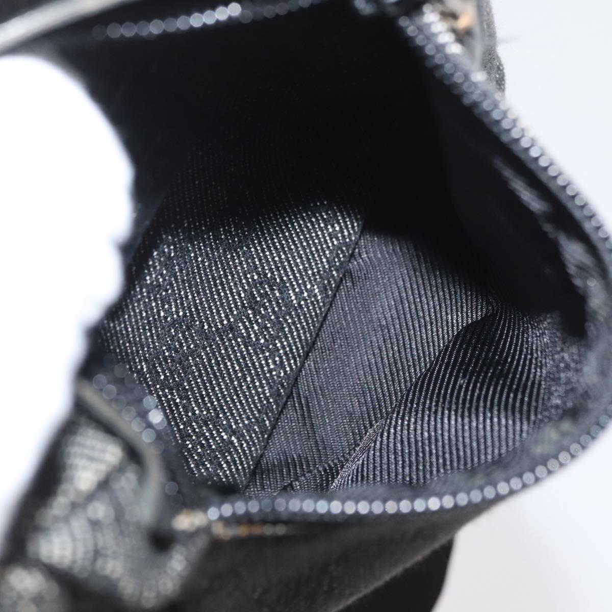 GUCCI GG Canvas Waist bag Black Silver 28556 Auth ka3628