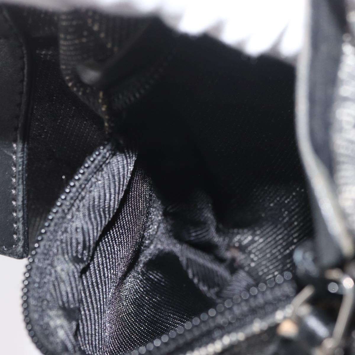 GUCCI GG Canvas Waist bag Black Silver 28556 Auth ka3628