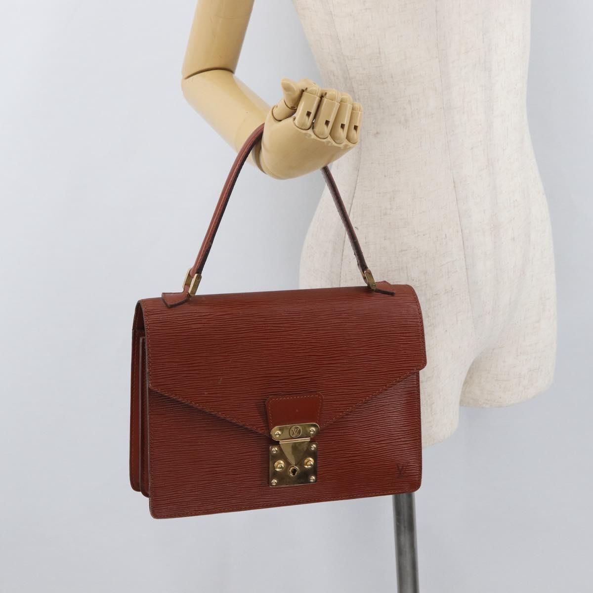 LOUIS VUITTON Epi Concorde Hand Bag Brown M52133 LV Auth ka3633