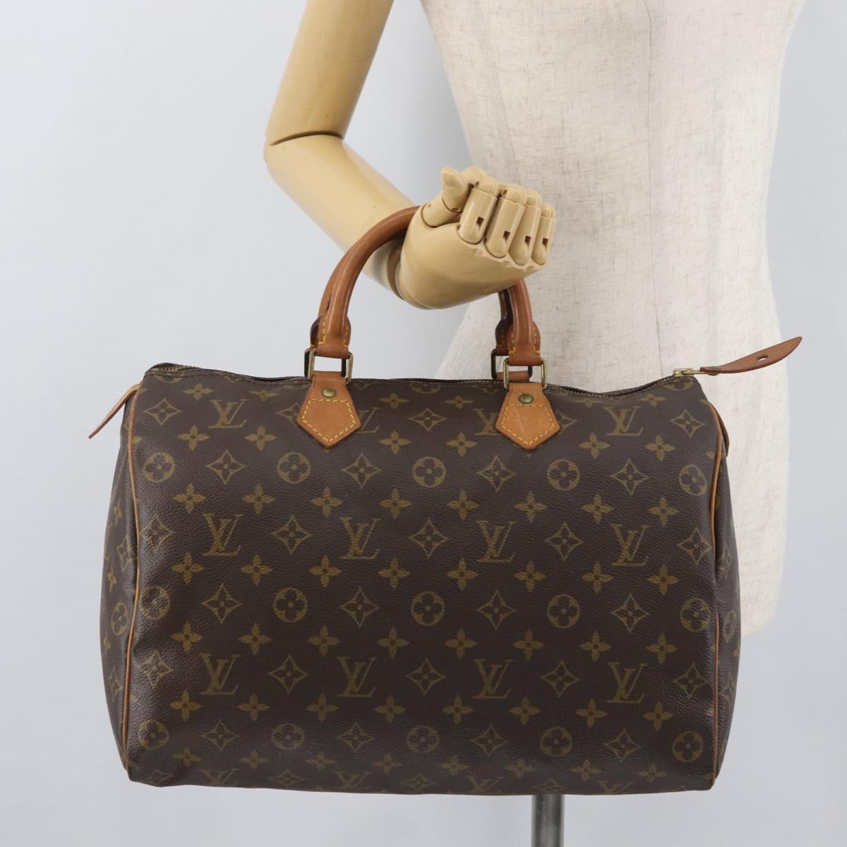 LOUIS VUITTON Monogram Speedy 35 Hand Bag M41524 LV Auth ka3636A