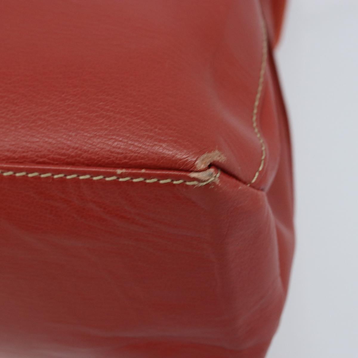 LOEWE Velazquez Hand Bag Leather 2way Orange Gold Auth ka3639