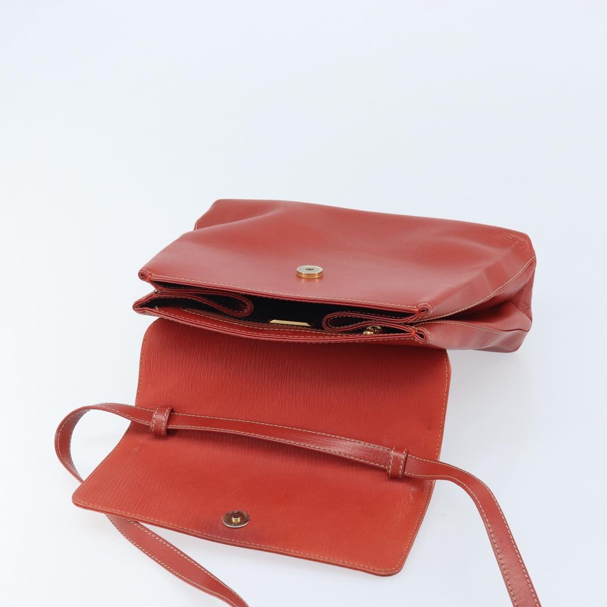 LOEWE Velazquez Hand Bag Leather 2way Orange Gold Auth ka3639